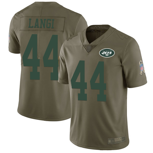New York Jets Limited Olive Youth Harvey Langi Jersey NFL Football #44 2017 Salute to Service